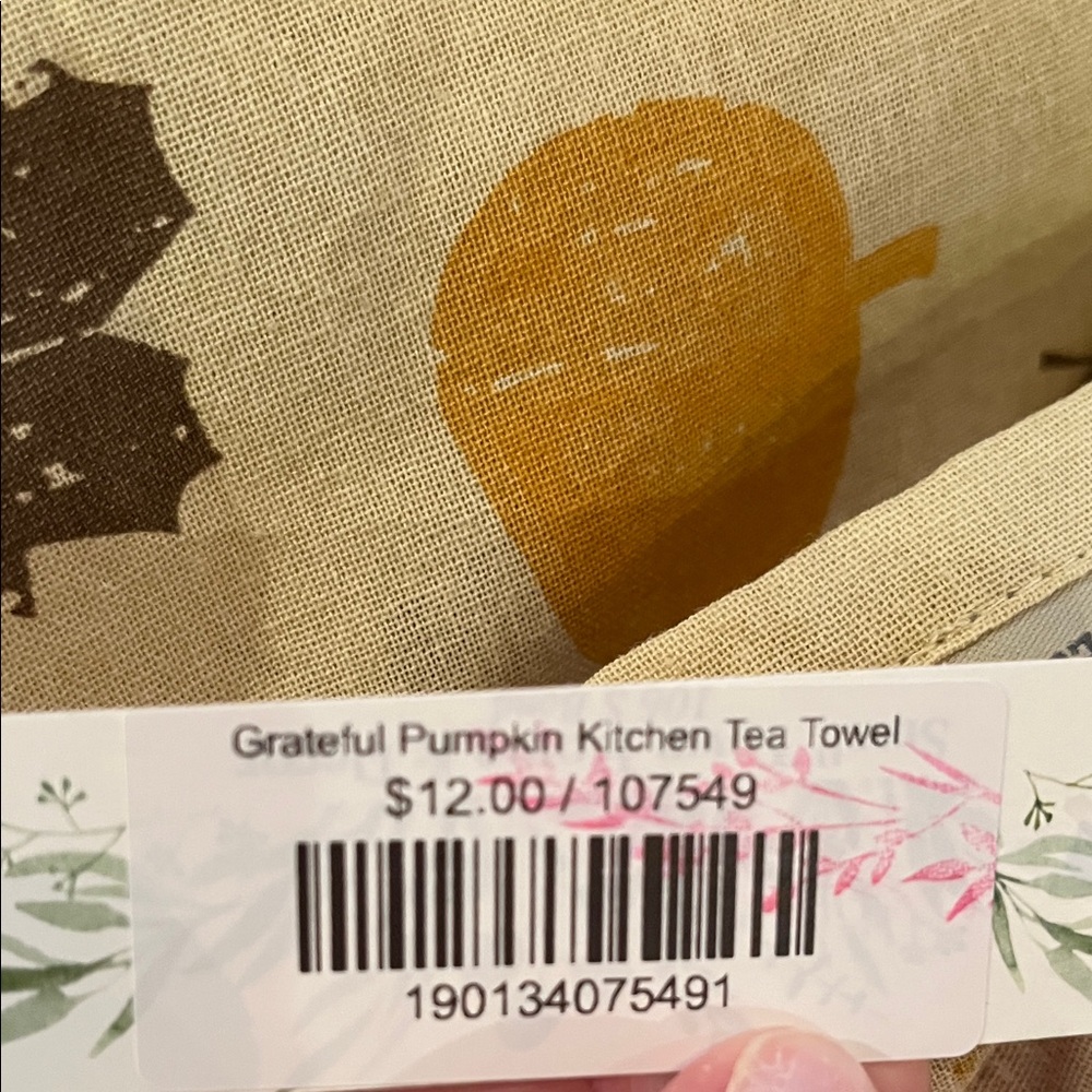 Primitives by Kathy Grateful Pumpkin Kitchen Tea Towel/NWT - Picture 6 of 10